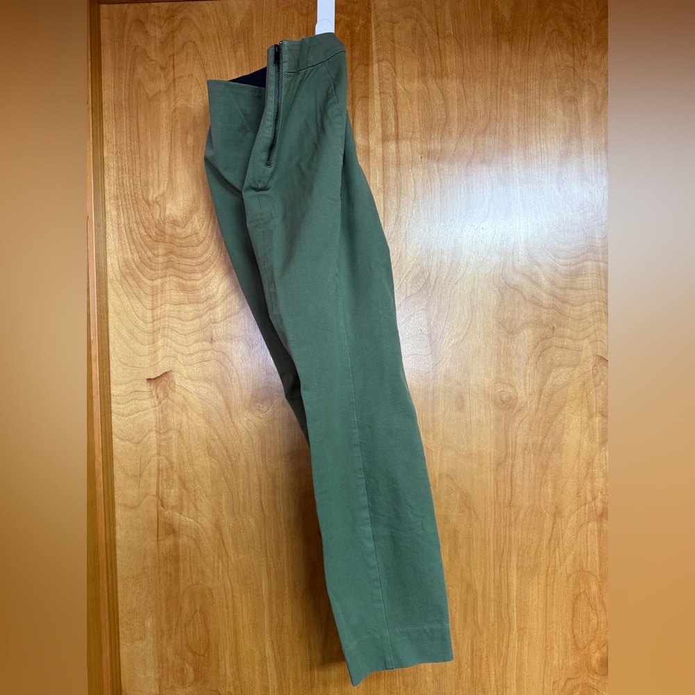 Everlane The Side-Zip Stretch Cotton Pants Olive Green Size 8